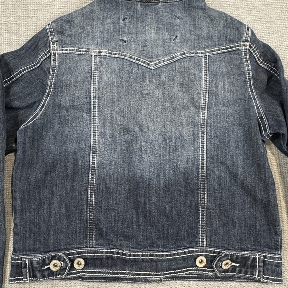 Maurices Womens Blue Denim Jean Jacket Size S Button Front Pockets Long Sleeve - Picture 7 of 14